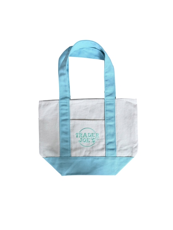 Trader Joe'S Handbags - Trader Joe's Mini Pastel Canvas Tote Bag - Light Blue